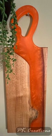 Tapasplank Eikenhout met epoxy oranje