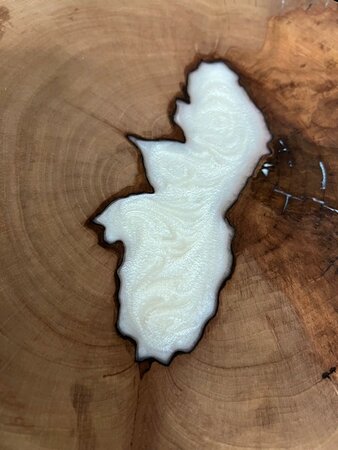 Bijzettafel met epoxy Parelmoer