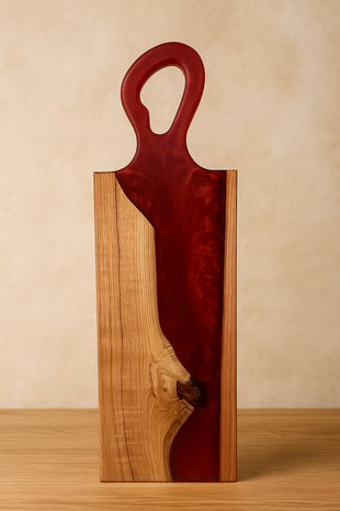 Tapasplank met epoxy red