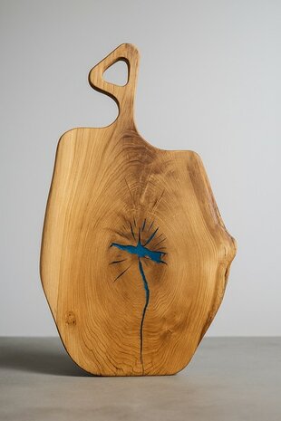 Tapasplank Eikenhout met Azuurblauwe epoxy