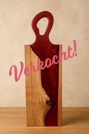 Tapasplank Eikenhout met epoxy Bordeau