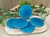 Set Agaat coasters Blue-green 5st.
