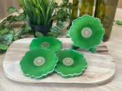 Set Flower coasters Grass green 4st.