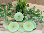 Set Round coasters Soft green 6st.
