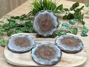 Set Hexagon coasters Brown marble 4st.
