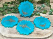Set Flower coasters Ocean whale 4st.
