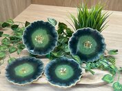 Set Agaat coasters 4 st.Green black sparkle