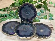 Set Agaat coasters 4 st. Stunning purple gold