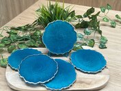 Set Agaat coasters Blue-green Swirl 5st.