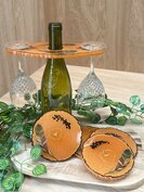 Set Agaat coasters 4 st. + holder Orange feather