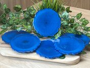 Set Agaat coasters 6 st. Safire blue