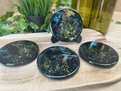 Set Round coasters Black Moon sparkle 4st.