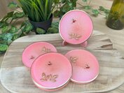 Set Round coasters Pink bird 4st.