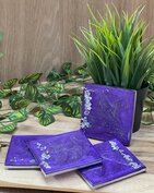 Set square coasters 4st. Purple chique