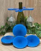 Set Agaat coasters 4 st. + holder classy blue