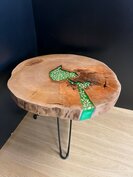 Bijzettafel met epoxy Metallic Groen